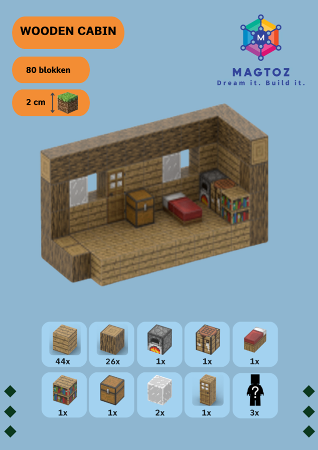 Wooden Cabin - My magnetic toys